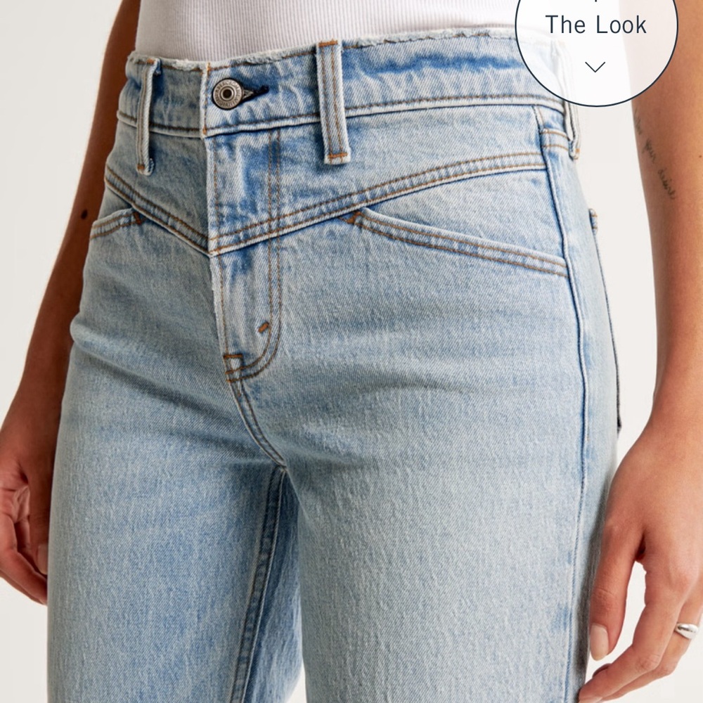 Abercrombie & Fitch Jeans 27 4 90s Straight Mid Rise Front Yoke Light Wash